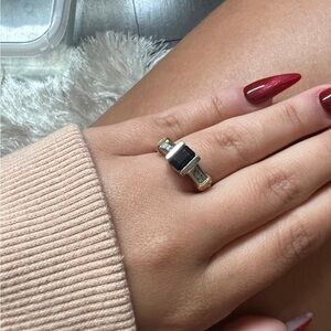 Elegant Black and Silver Ring